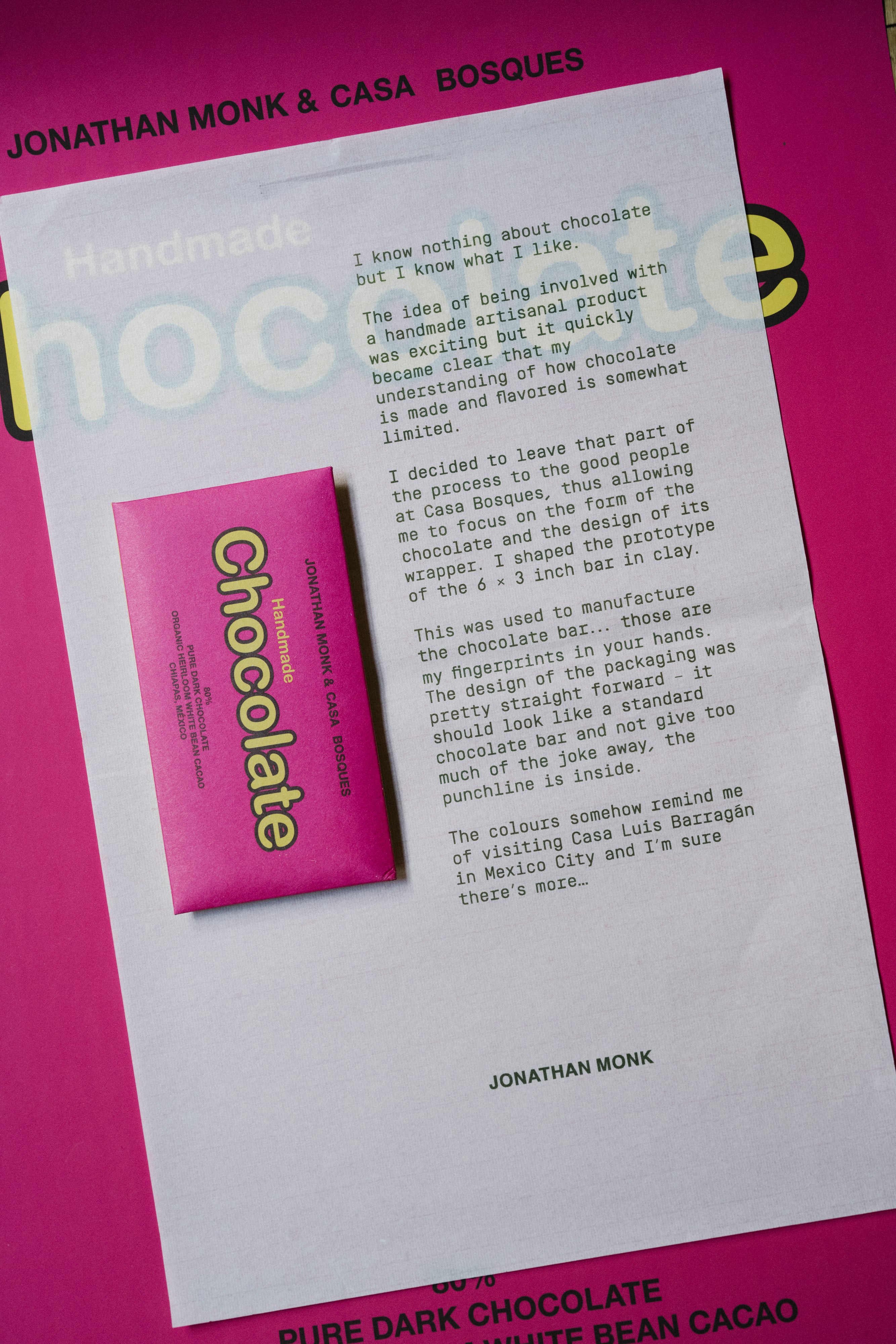 JONATHAN MONK - DARK CHOCOLATE – Casa Bosques Chocolate